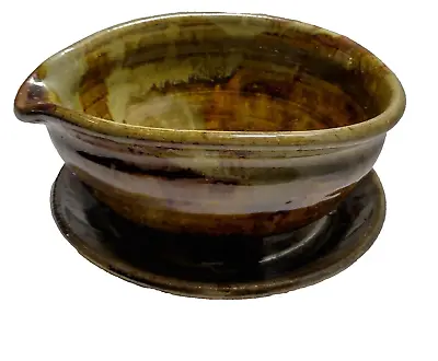Vintage Apex Glazed Pottery Serving Bowl Gravy Boay • $15