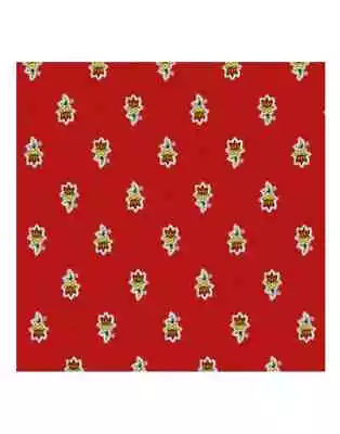 TISSUS TOSELLI Avignon Red French Provence COATED Cotton Tablecloth 60 Round • $75