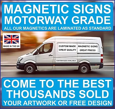 2 Magnetic Vehicle Car Van Lorry Signs FREE DESIGN-Laminated Printed Auto Logo  • £9