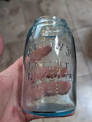 Ground Top Midget Fruit Jar Mason's 1858  With Large STAR On The Bottom. Mint!! • $45