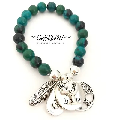 Womans 30th Birthday Gift Beaded Bracelet Friendship Cocktail Dream Angel Charms • $24.95