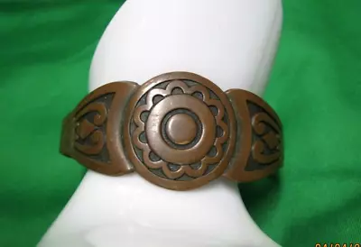 Antique Vintage Native American Navajo Copper Stamped Bracelet Cuff 6.5 !!! • $34.95