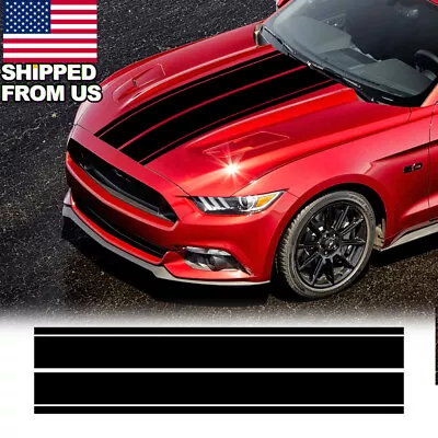 78.8'' Black Rally Sport Racing Style Stripe Decal Sticker For Ford Mustang Etc • $23.99