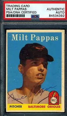 Milt Pappas PSA DNA Coa Signed 1958 Topps Rookie Autograph • $52