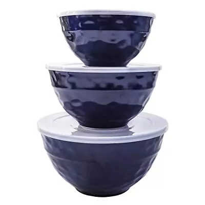 Mixing Bowl Set With Lids 6-Piece Melamine Nesting Bowls Set For Pasta Bakin • $38.76