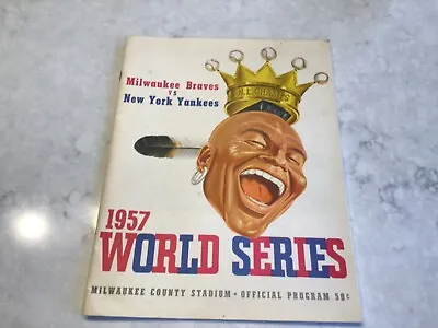 1957 Braves Vs New York Yankees World Series Program Mickey Mantle Hank Aaron • $105