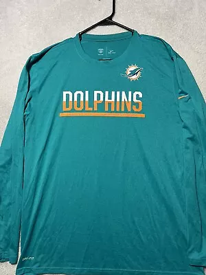 Miami Dolphins Dri Fit Training  NFL Activewear Gym Outdoor Lightweight Shirt XL • $24.88