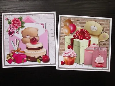 £1.50 • Buy NEW === 2 X BIRTHDAY SWEET TREATS  FOREVER FRIENDS Card Toppers 6X6 & Sentiments