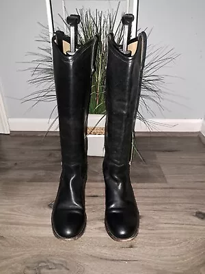 EUC Women's Frye 3477167 Melissa Button Black Leather Pull On Riding Boots Sz 7B • $65