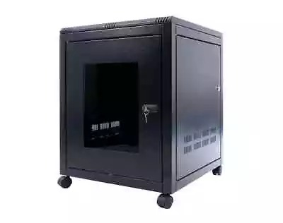 CHEAP 9U Free Standing Data Cabinet Rack 600 X 450 W/ Glass Wheels Lock RRP £400 • £183.97