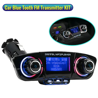 12V FM Transmitter Bluetooth MP3 Adapter Charger Handsfree Wireless Car Kit AU • $21.68