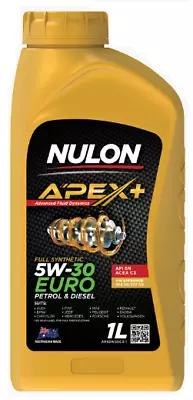 Nulon Apex+ 1 Litre Full Synthetic 5w-30 Euro Engine Oil • $45