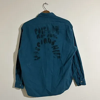 Vintage 70s 80s Hand Printed Post War Shirt Mens SZ M Hippie Punk Art A • $24.96