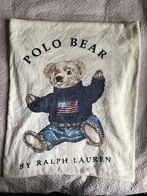 Vintage- Polo Ralph Lauren -Teddy Bear Bath Sheet/ Beach Towel - Size 35 X 70 In • £27