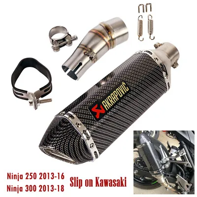 Slip For Kawasaki Ninja 300 2013-2018 Z250 Exhaust Mid Link Pipe Muffler 370mm • $94.19