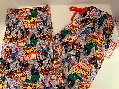 NWT Marvel Men's Captain America Hulk Retro Print Pajama Pants Size M Loungewear • $9.99
