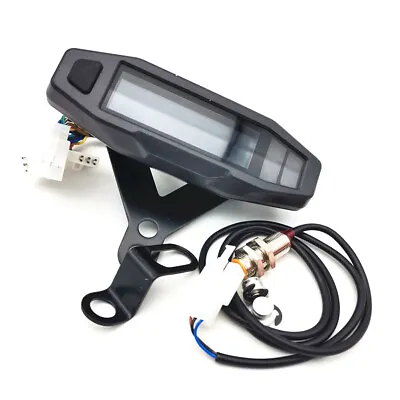 Motorcycle Speedometer Odo-meter Tachometer LCD Digital Meter Guage KM/H MPH RPM • £32.36