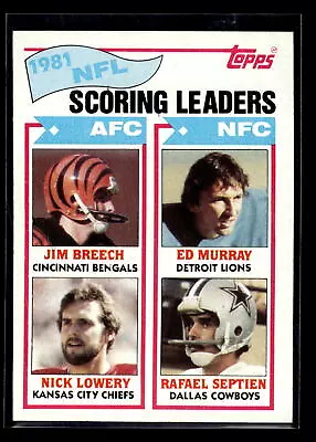 1982 Topps #260 Jim Breech Mint Ed Murray Nick Lowery Rafael Septien Leaders • $1.99