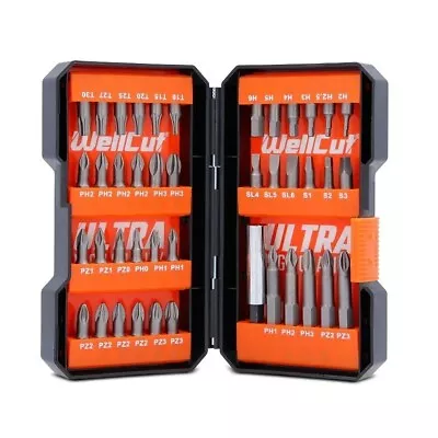 Screwdriver Bit Set & Bit Holder Set 42 Piece Phillips Pozi Hex Torx Slotted • £9.79