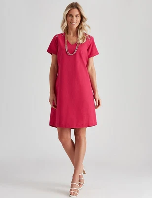$23.64 • Buy Millers Short Sleeve Cotton Slub Knee Length Dress Womens Clothing  Dresses Mini