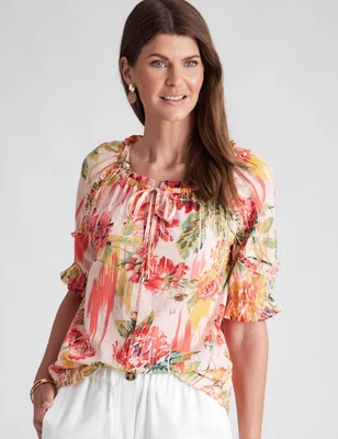 $32.57 • Buy W.Lane Ruffle Tie Neck Top Womens Clothing  Tops Tunic