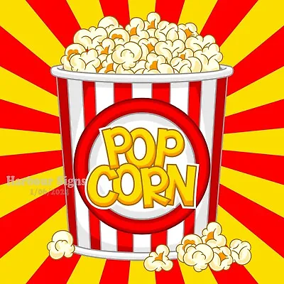 Popcorn DECAL Concession Food Truck Vinyl Cart Sticker  (Choose Your Size) • $12.99