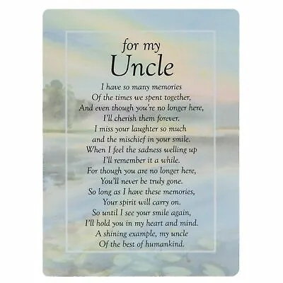 Graveside Memorial / Remembrance Card : For My Uncle • £2.99