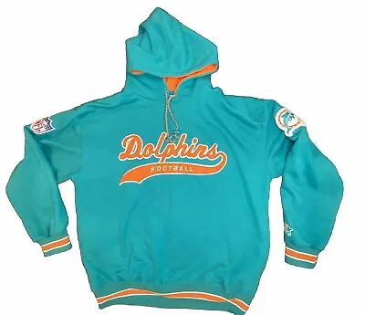 Vintage 90s Starter NFL Miami Dolphins Hoodie Sweatshirt Unisex Large • $95.94