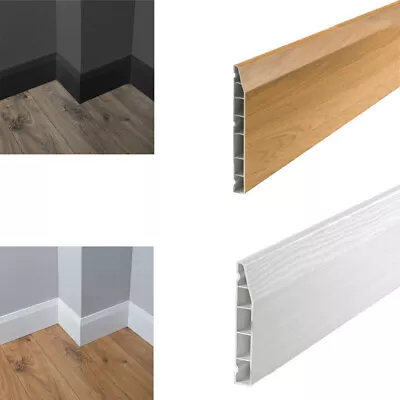 Plastic Skirting Board PVC Roomline Skirting Chamfered Skirting Board UPVC - 5m • £20.95