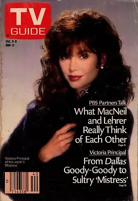 1987 TV Guide October 3 - Victoria Principal; MacNeil And Lehrer; Baseball • $10.15