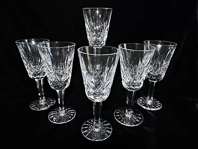 $120 • Buy Waterford Lismore Sherry Glasses Set Of 6 Vintage Crystal Stemware ~ Ireland