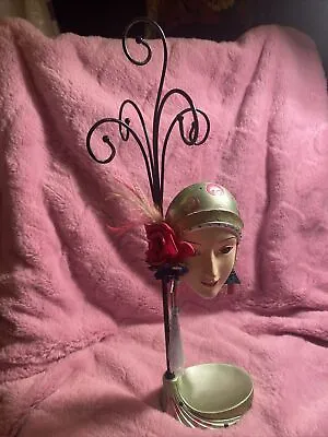 1920s Art Deco Style Jewellery Stand Ladies Face • £5.50