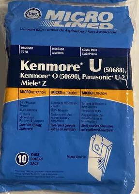 DVC Micro Lined 10 Vacuum Bags  Kenmore U & O Panasonic U-2 Miele Z  19 Bags New • $7.86