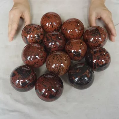 10.6LB 12 Natural Mahogany Obsidian Quartz Crystal Sphere Ball Polished Healing • $75.47