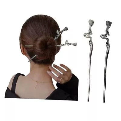 2PCS Metal Hair Sticks For Women Vintage Hair Chopsticks For Women Minimalism  • $14.34