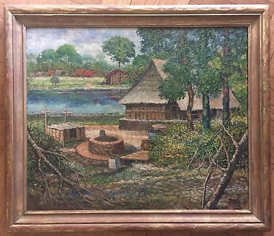  Vintage Vietnamese Original Landscape Oil Painting On Canvas / Signed.1977 • $250