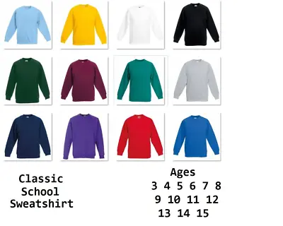 £8.95 • Buy Kids Boys Girls Childrens School Sweatshirt Jumper Top Fleece