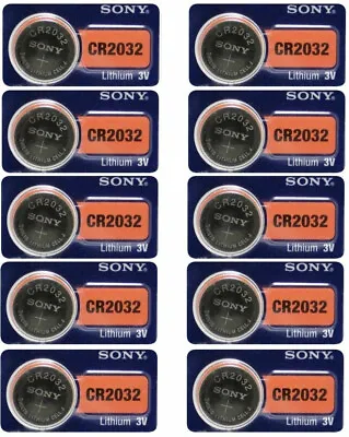 Lot 10 Fresh SONY/MURATA DL2032 ECR2032 CMOS Lithium 3V Watch Battery Exp 2032 • $4.99