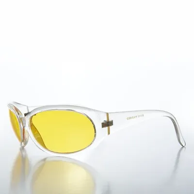 Clear Wrap Around Yellow Lens Vintage Sunglasses - Chong • $25