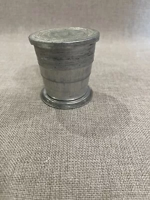 Vintage Aluminum Collapsible Drinking Cup With Lid Sailboats Travel • $15.99