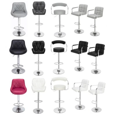 £69.99 • Buy 2X Faux Leather PU Bar Stools Breakfast Bar Chair Kitchen Stool Swivel Barstool
