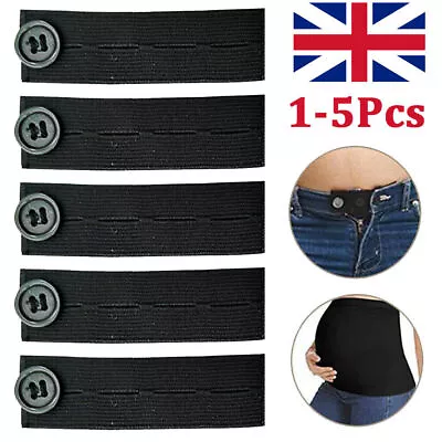 5x Button Hole Waist Band Extenders Unisex Trousers Skirt Maternity Expander UK • £3.92