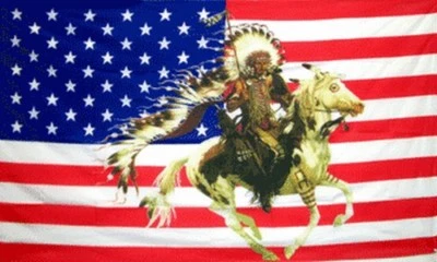$10.89 • Buy Indian Chief & Horse US Flag 3x5 Ft USA United States Native American Headdress