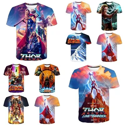 £5.99 • Buy 3D Kids Boys Girls Marvel Thor Short Sleeve T-Shirt Summer Casual Tee Tops Gifts