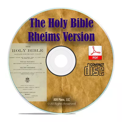 DOUAI DOUAY RHEIMS VERSION CATHOLIC BIBLE With Apocrypha Classic PDF CD H11 • £6.48