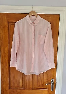£32 • Buy Equipment Femme Pink Striped Cotton Top Shirt Size M