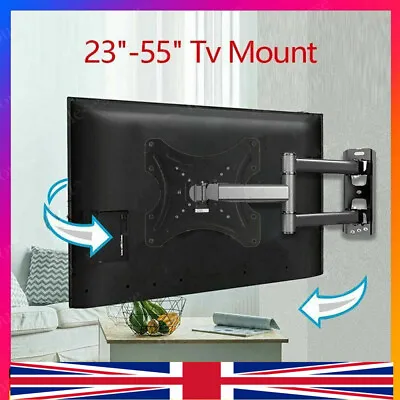 Full Motion TV Wall Mount Bracket Swivel Tilt 22 26 32 40 42 50 55 Inch LED LCD • £11.90