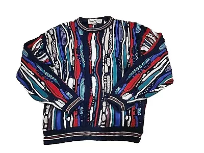 Vintage Cotton Traders Mercerized Cotton Sweater Mens M Multicolor Coogi Cosby • $119.99