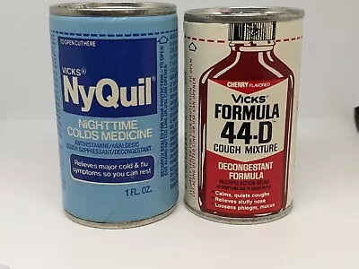 2 Vintage VICKS Formula 44D/ NyQuil  Cough Syrup Sample Trial Medicine NOS • $22.50