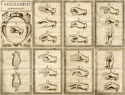 1620 ASL Alphabet Poster SLA Bonet's Sign Language Art Print Decor Home School • $13.95
